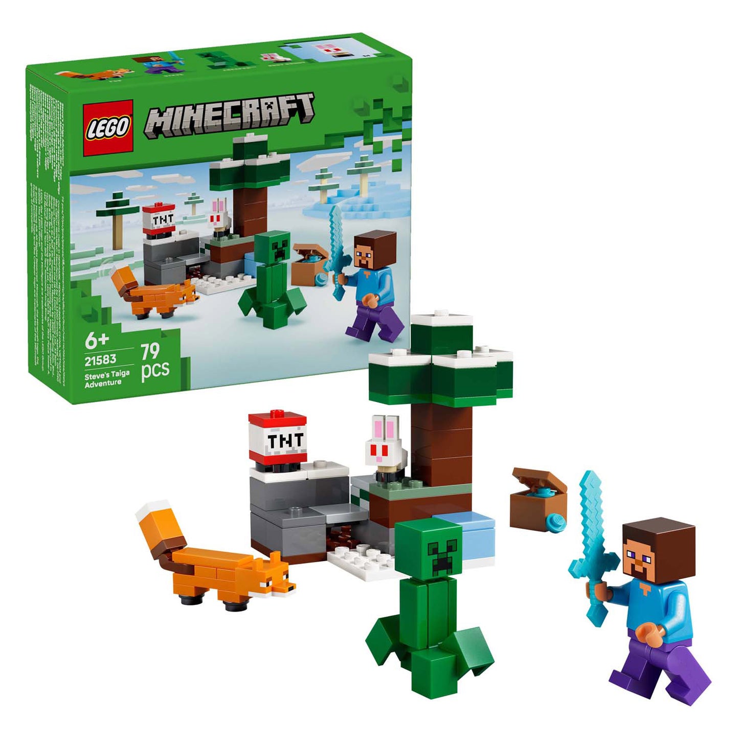 Lego minecraft steve's taiga adventure constructiespeelgoed