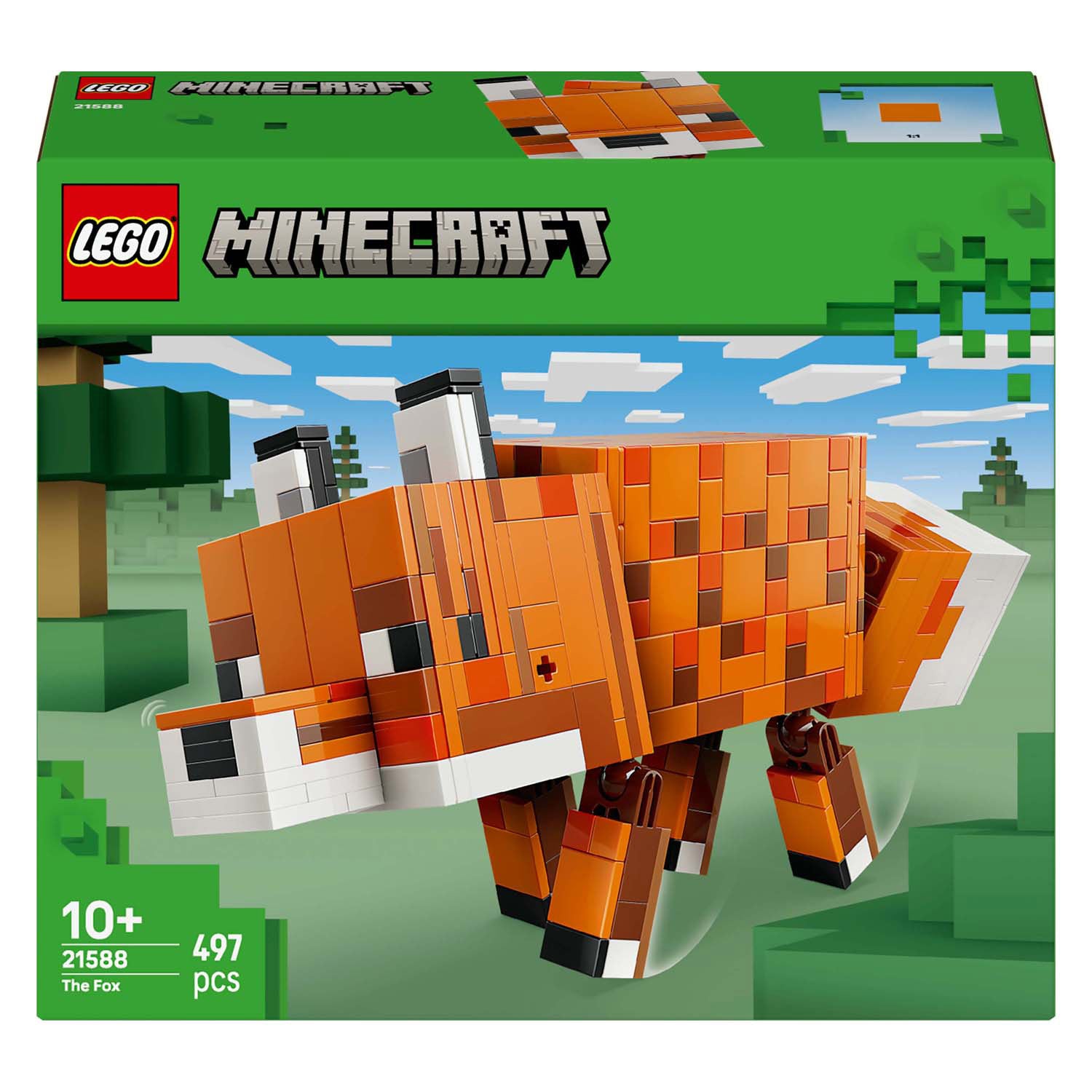 Lego minecraft de vos kinderkamer decoratie en dieren speelgoed voor kinderen - 21588