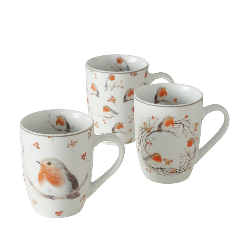 Boltze Home Cup Ruby Robin 330ml in porcellana