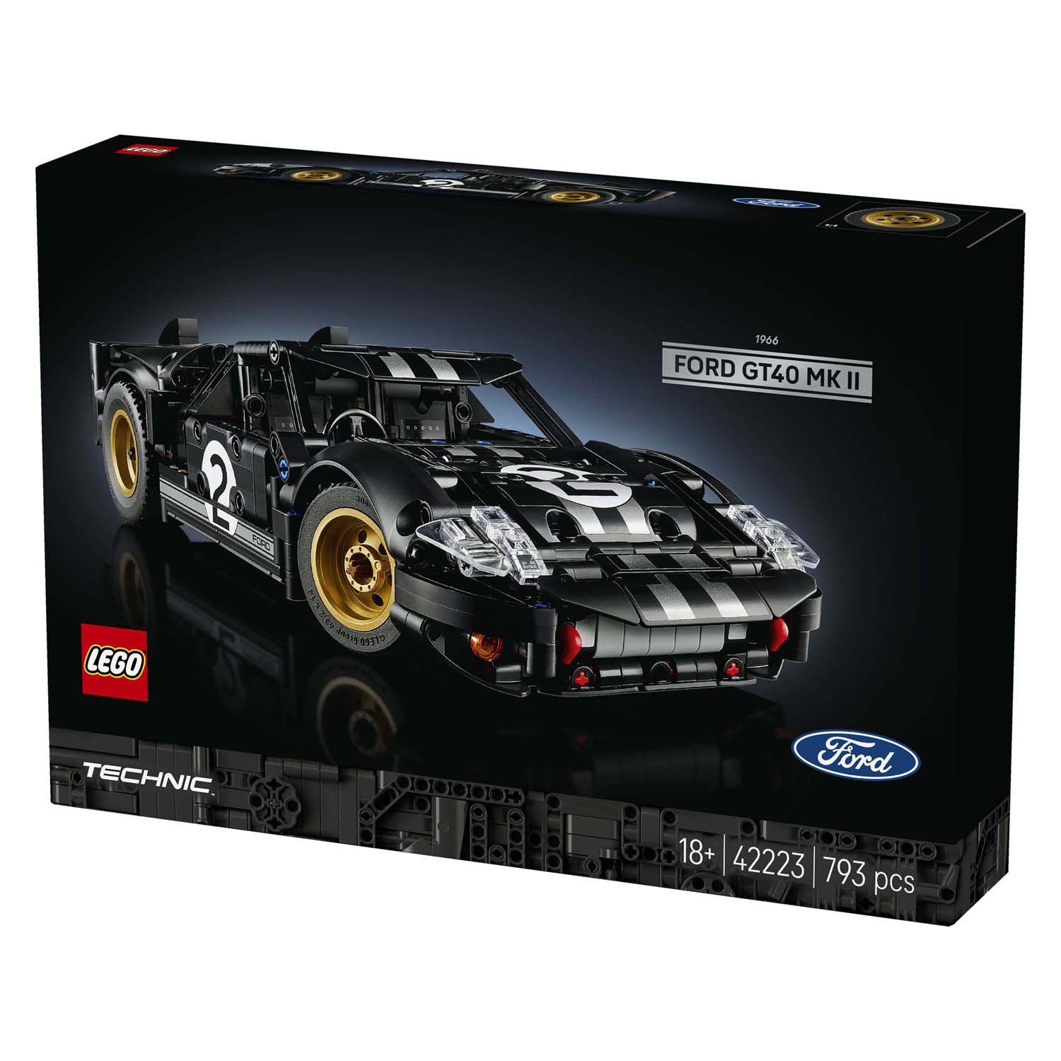 Lego 42223 technic 1966 ford gt40 mkii coche de carreras