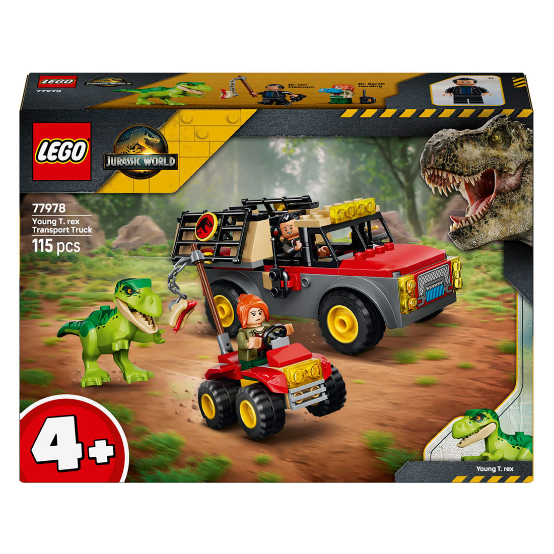 Lego Jurassic World Young T. Rex camion da trasporto Dino giocattoli per bambini da 4 anni 77978