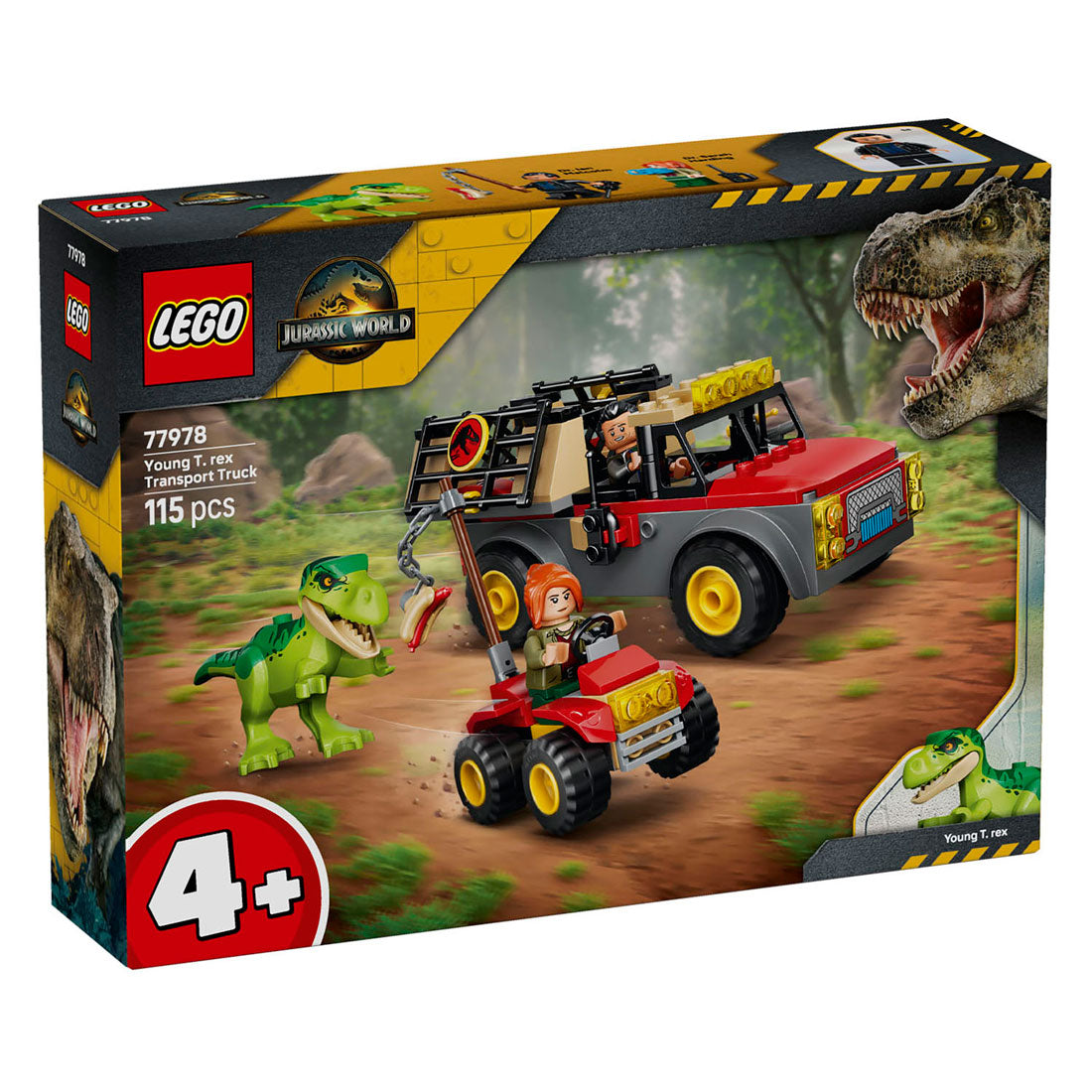 Lego Jurassic World Young T. Rex camion da trasporto Dino giocattoli per bambini da 4 anni 77978