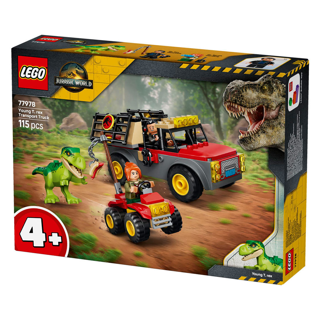 Lego Jurassic World Young T. Rex camion da trasporto Dino giocattoli per bambini da 4 anni 77978