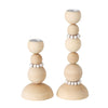 Boltze home candelabro cuentas 2 piezas h20cm madera