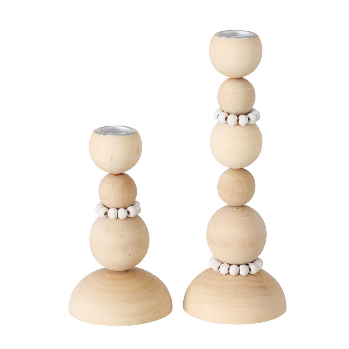 Boltze home candeliere perline 2 pezzi h20cm in legno