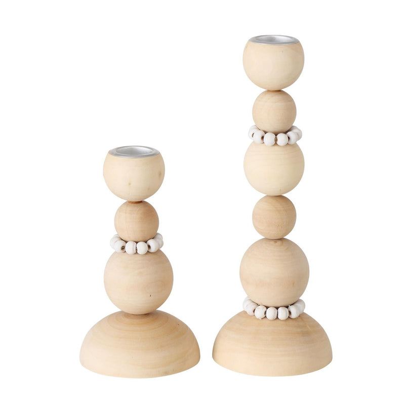 Boltze home candelabro cuentas 2 piezas h20cm madera