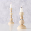 Boltze home kandelaar beads 2-delig h20cm hout