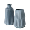 Boltze home vaso in porcellana rigata h18cm azzurro