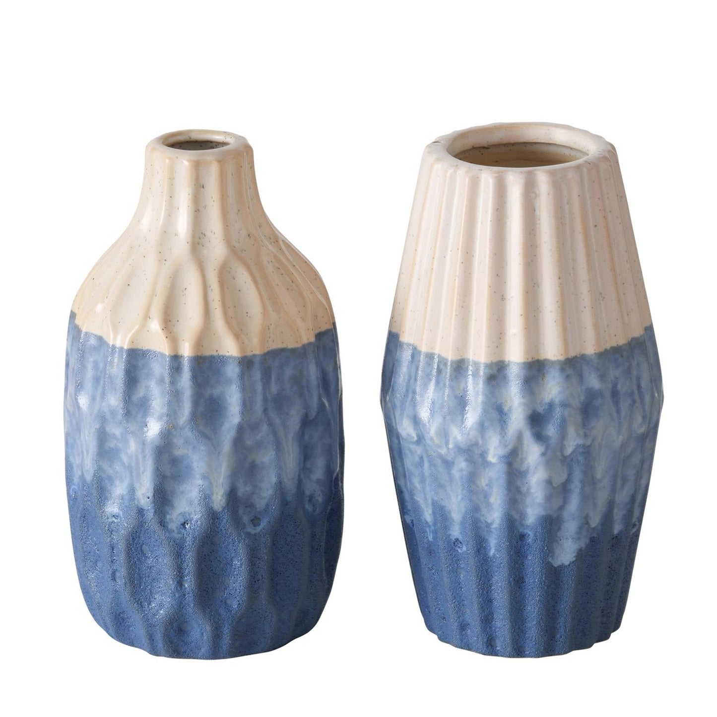 Boltze home jarrón loza azul h21cm 2 surtido