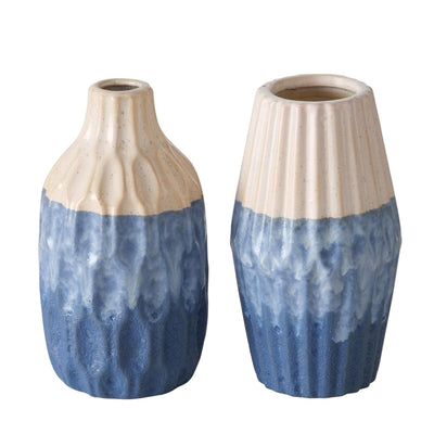 Boltze home jarrón loza azul h21cm 2 surtido