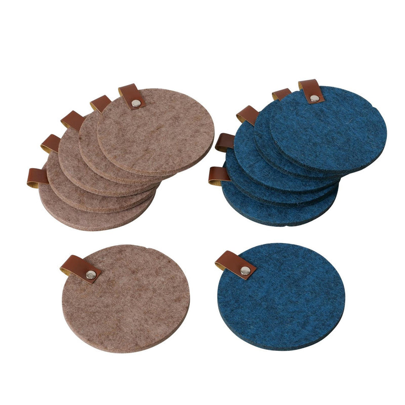 Boltze sottobicchiere in feltro con pelle 6 pezzi d10cm