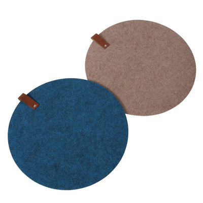 Boltze tovaglietta casa rotonda in feltro con pelle d38cm
