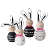 Boltze Home Statua in legno lepre felice in bianco e nero 2 pezzi