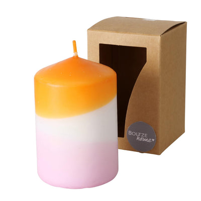 Boltze candela domestica splash dip dye h9cm arancione lilla
