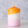Boltze home kaars splash dip dye h9cm oranje lila
