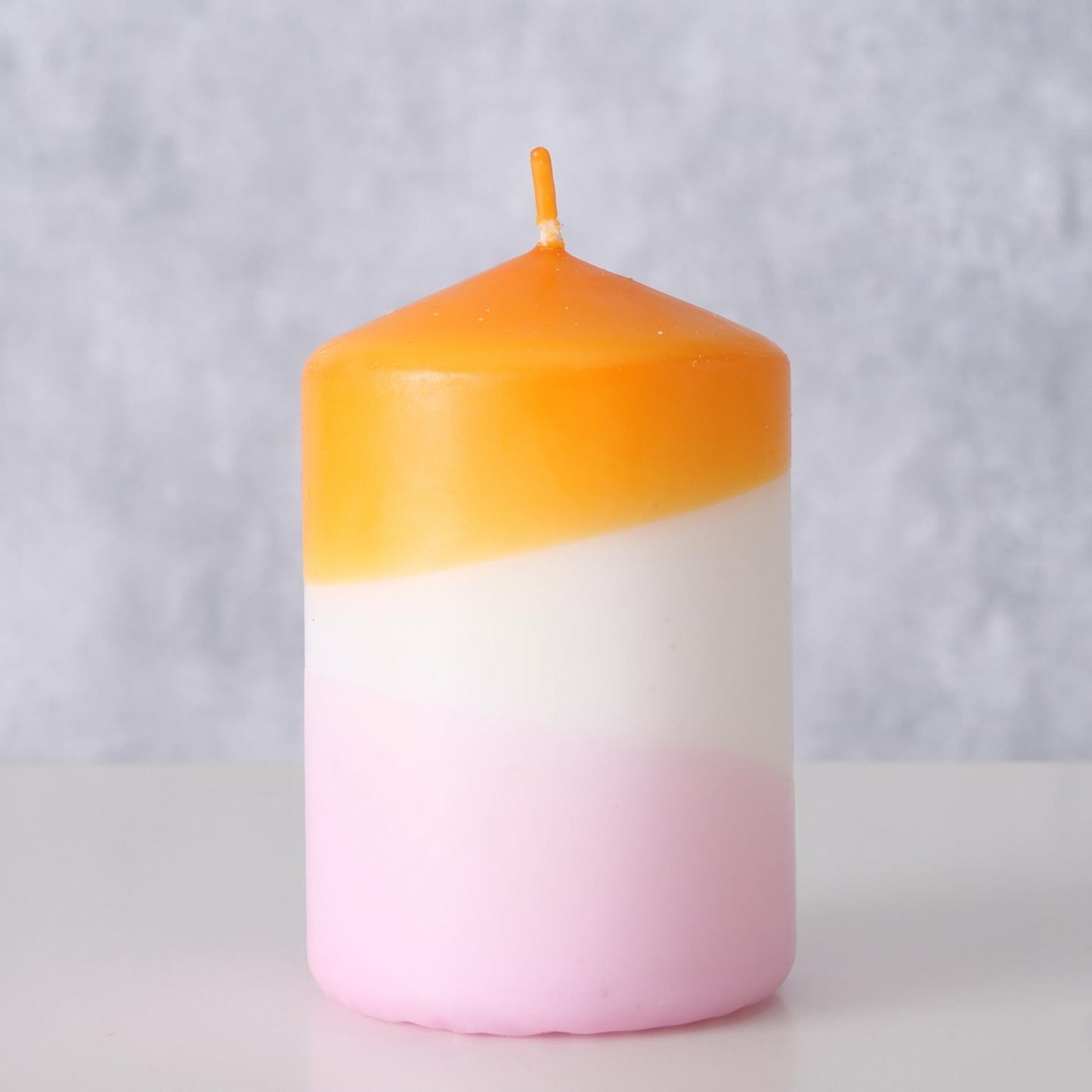 Boltze home kaars splash dip dye h9cm oranje lila