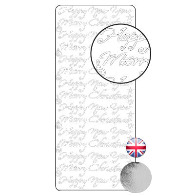 Vaessen creative • adesivo 10x23 cm 10 pezzi argento vari testi in inglese