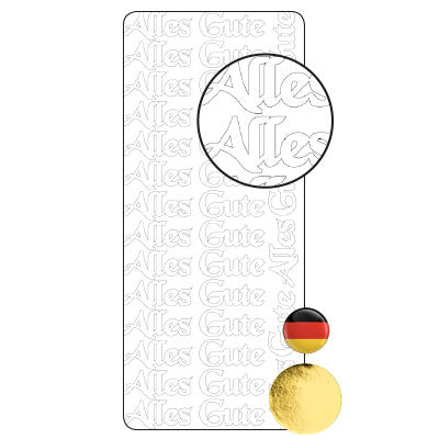 Vaessen creative • adesivo 10x23 cm 10 pezzi oro tutto bene