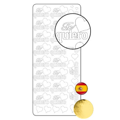 Vaessen creative • sticker 10x23cm 10pcs goud te quiero