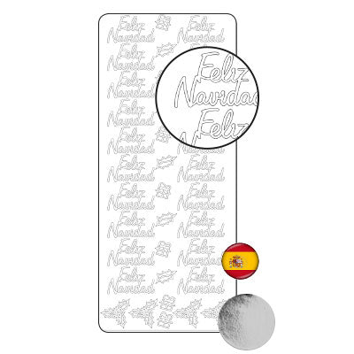 Vaessen creative • pegatina 10x23cm 10uds plata feliz navidad