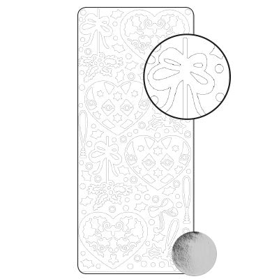 Vaessen creative • pegatina 10x23cm 10uds plata varias figuras navideñas