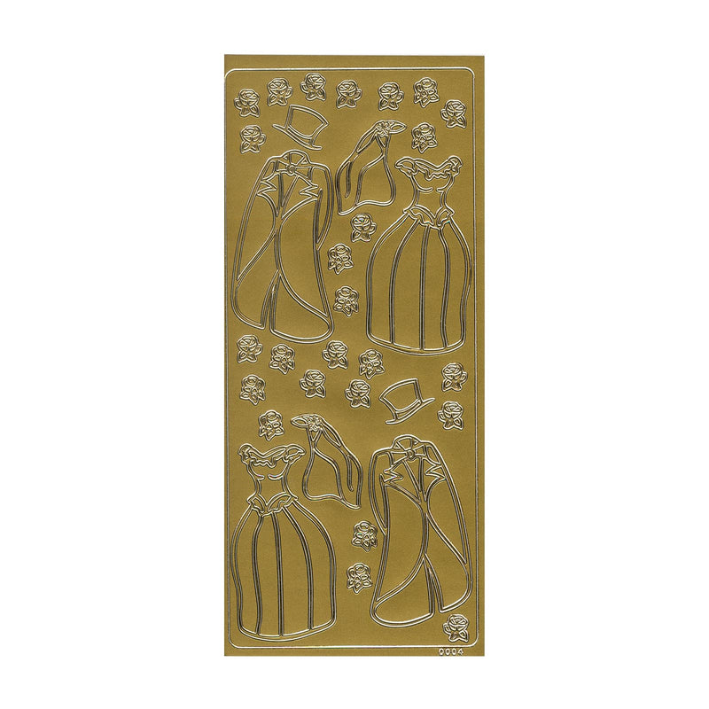 Vaessen creative • sticker 10x23cm 10pcs goud kleding