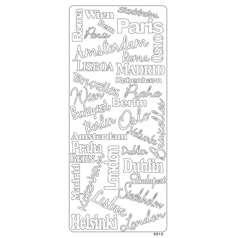Vaessen creative • adesivo 10x23 cm 10 pezzi oro vari testi con stampa maiuscola