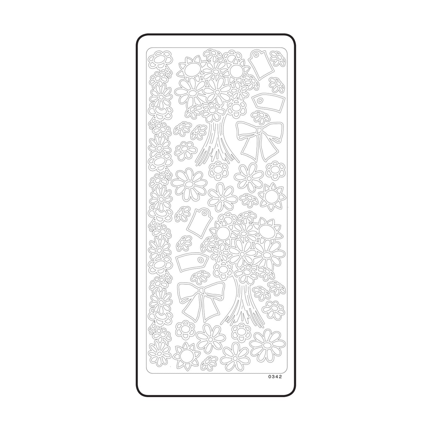 Vaessen creative • adesivo 10x23 cm 10 fiori dorati