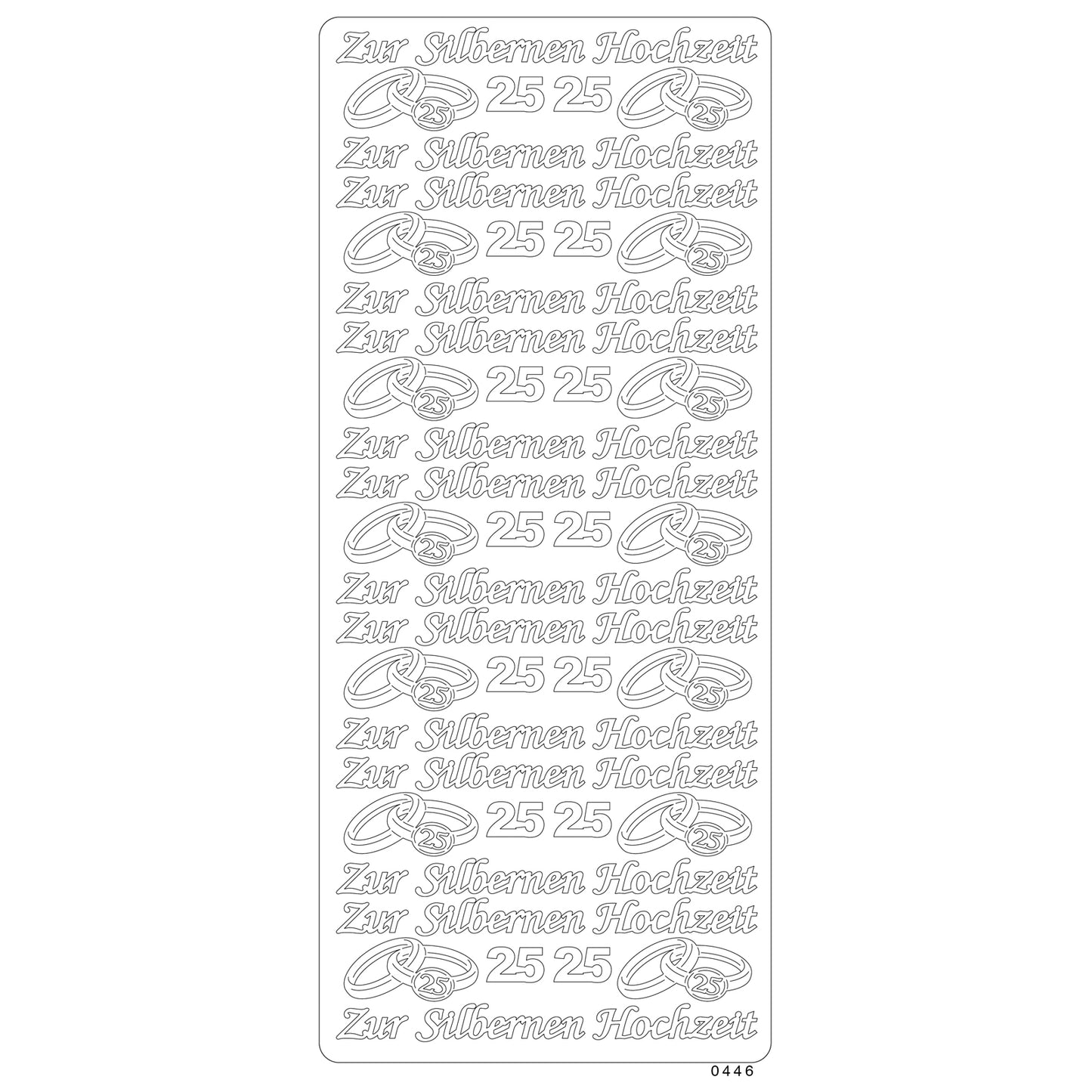 Vaessen creative • adesivo 10x23 cm 10 pezzi oro con finitura argento