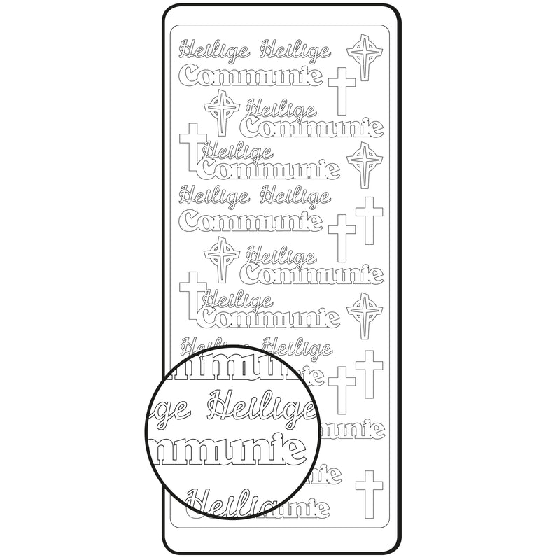 Vaessen creative • sticker 10x23cm 10pcs zilver heilige communie