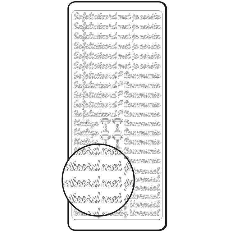 Vaessen creative • pegatina 10x23cm 10ud plata confirmación comunión