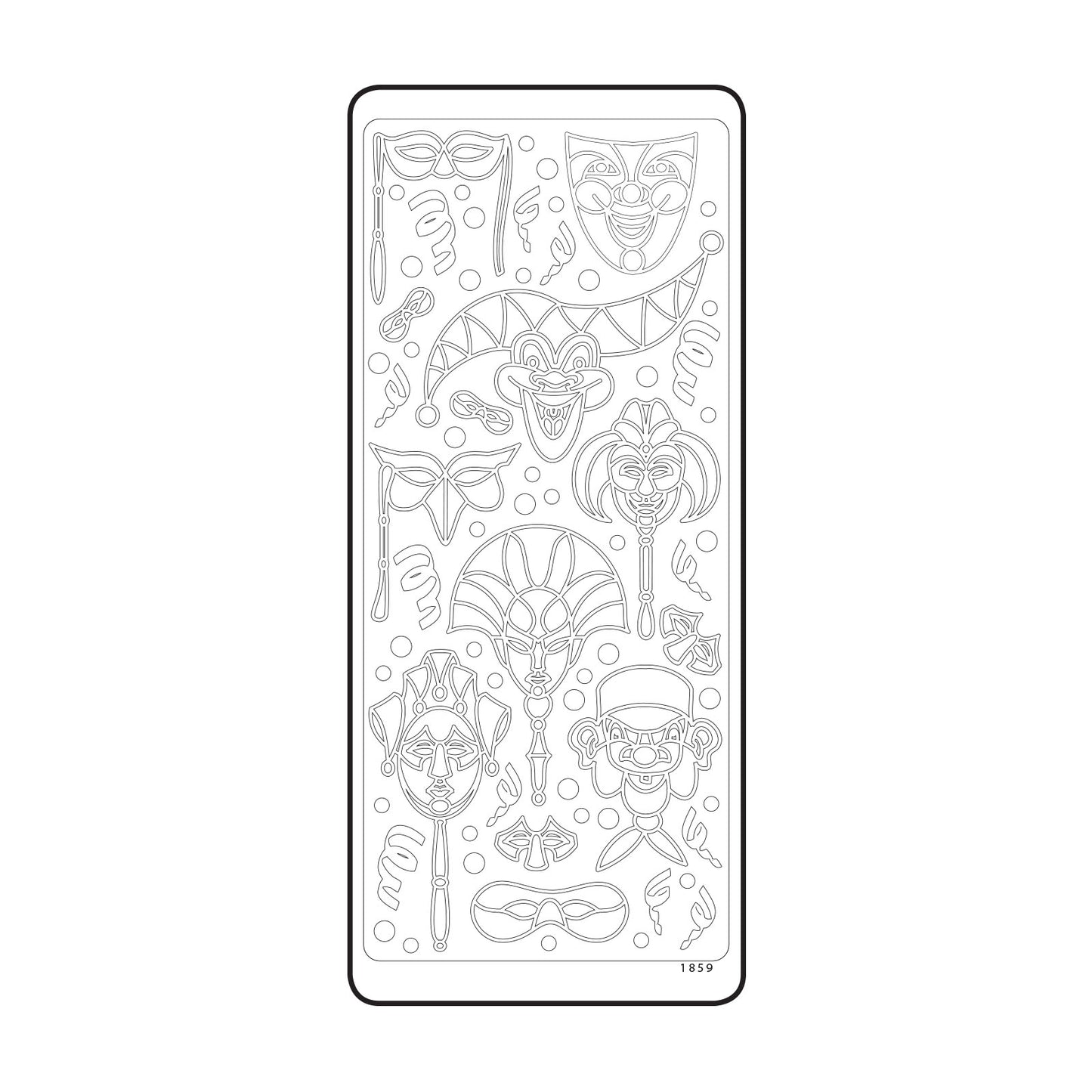 Vaessen creative • sticker 10x23cm 10pcs goud maskers