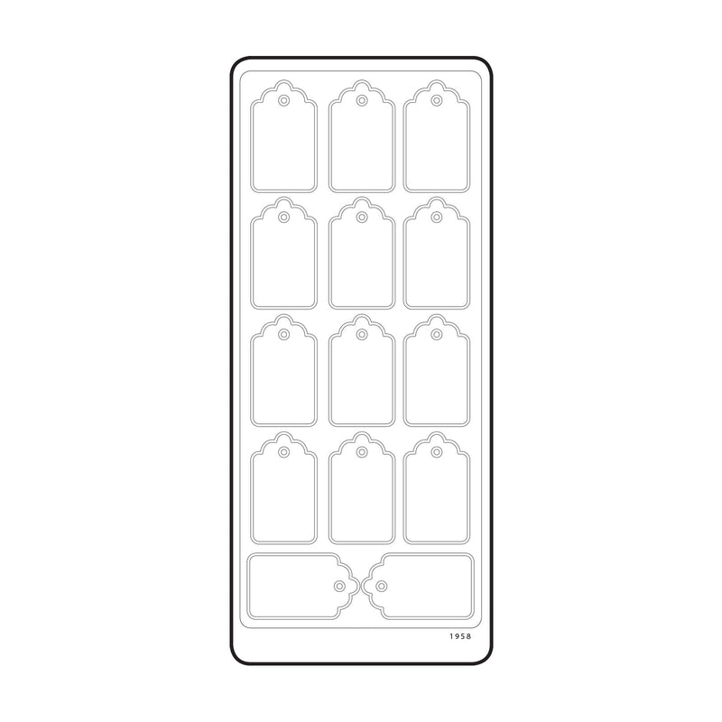 Vaessen creative • sticker 10x23cm 10pcs zilver labels