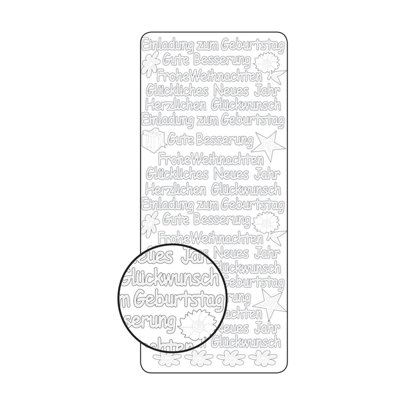 Vaessen creative • sticker 10x23cm 10pcs goud diverse duitse teksten