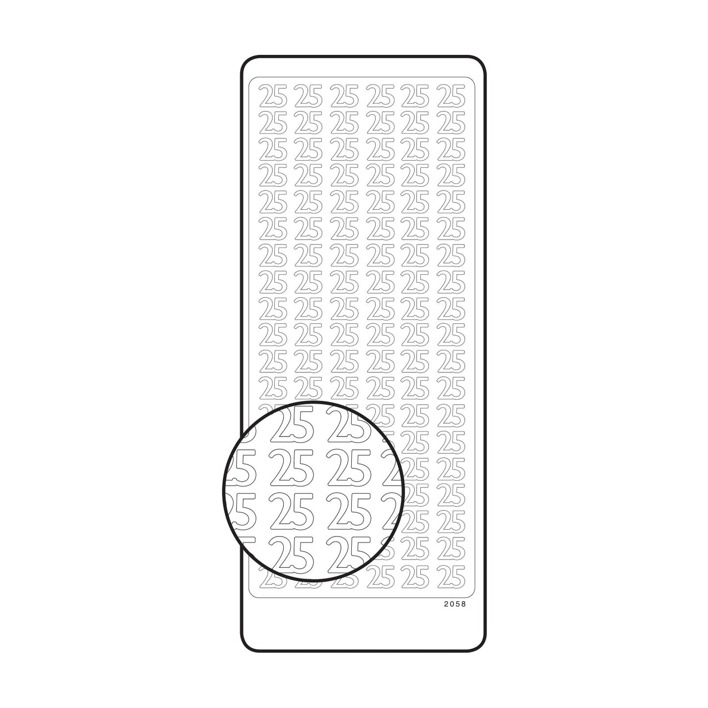 Vaessen creative • adesivo 10x23 cm 10 pezzi oro numero 25