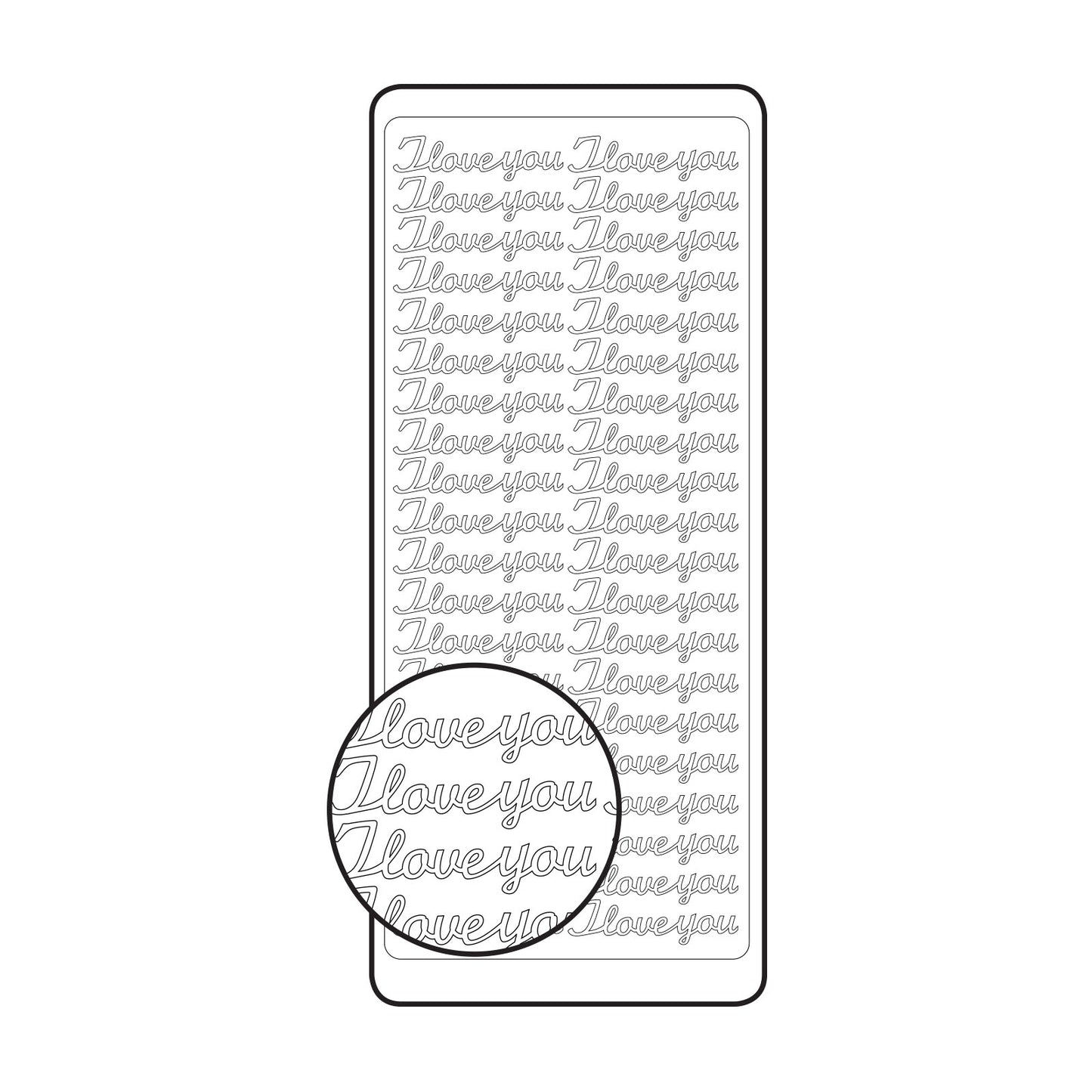 Vaessen creative • sticker 10x23cm 10pcs goud i love you