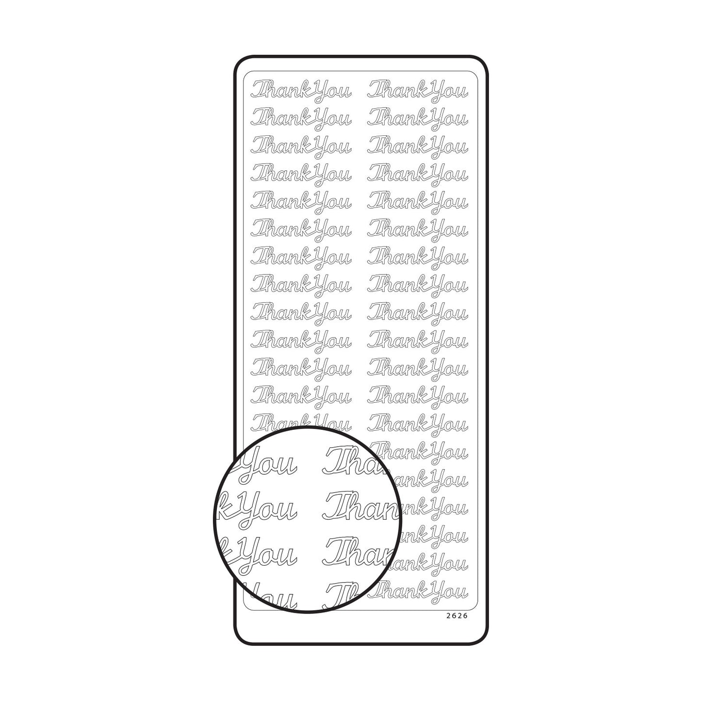 Vaessen creative • sticker 10x23cm 10pcs goud thank you