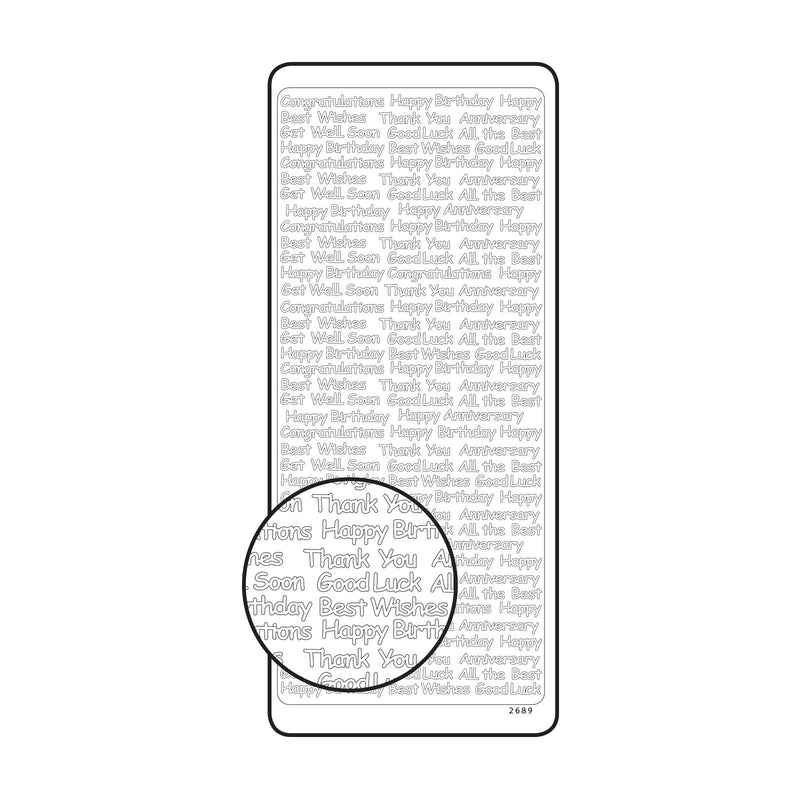 Vaessen creative • sticker 10x23cm 10pcs goud diverse engelse teksten