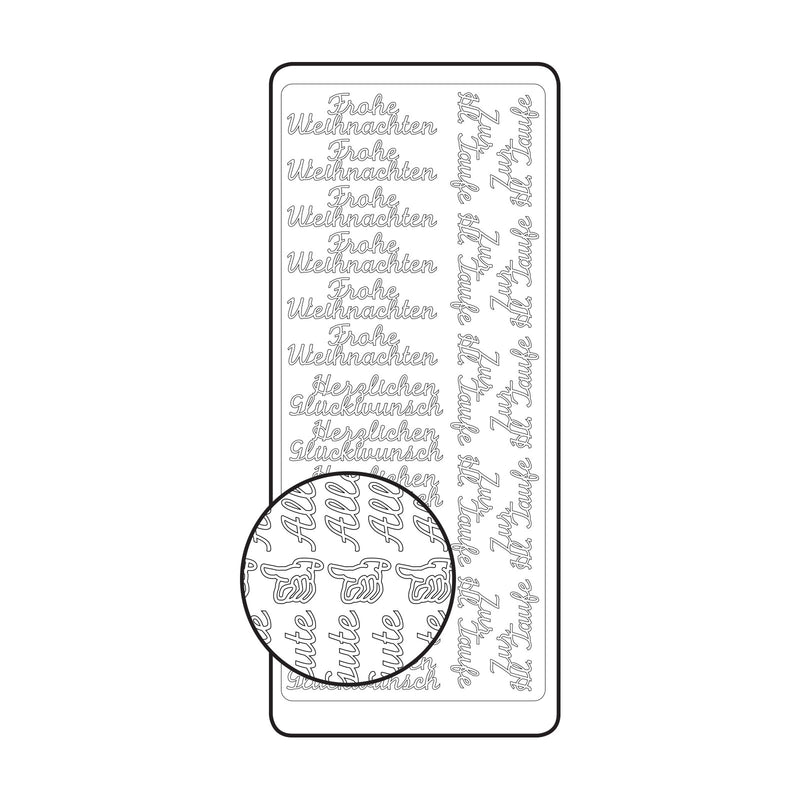 Vaessen creative • sticker 10x23cm 10pcs goud diverse duitse teksten