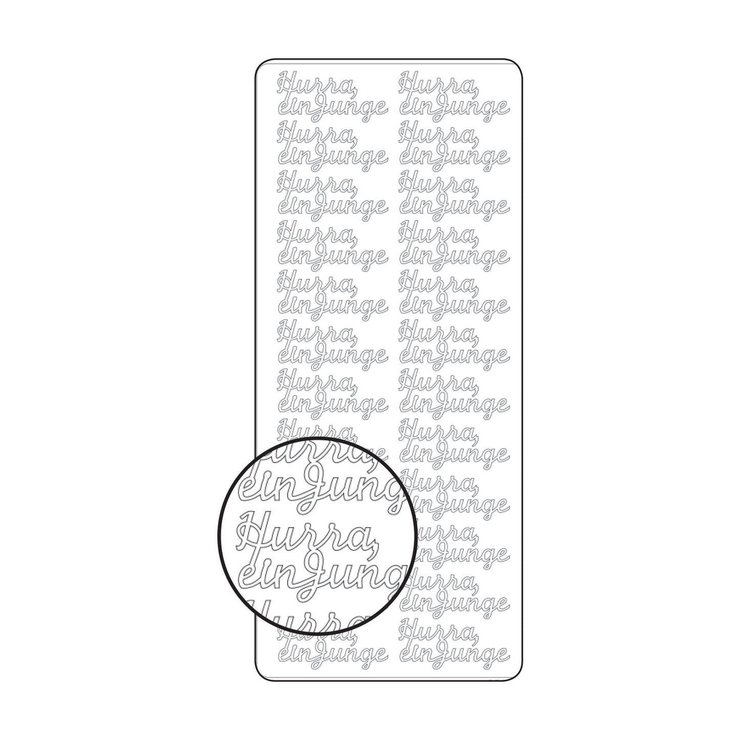 Vaessen creative • sticker 10x23cm 10pcs goud hurra ein junge