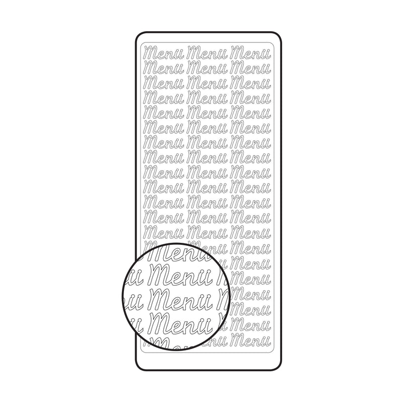 Vaessen creative • sticker 10x23cm 10pcs zilver menü