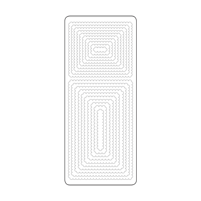 Vaessen creative • sticker 10x23cm 10pcs zilver kaders rechthoeken