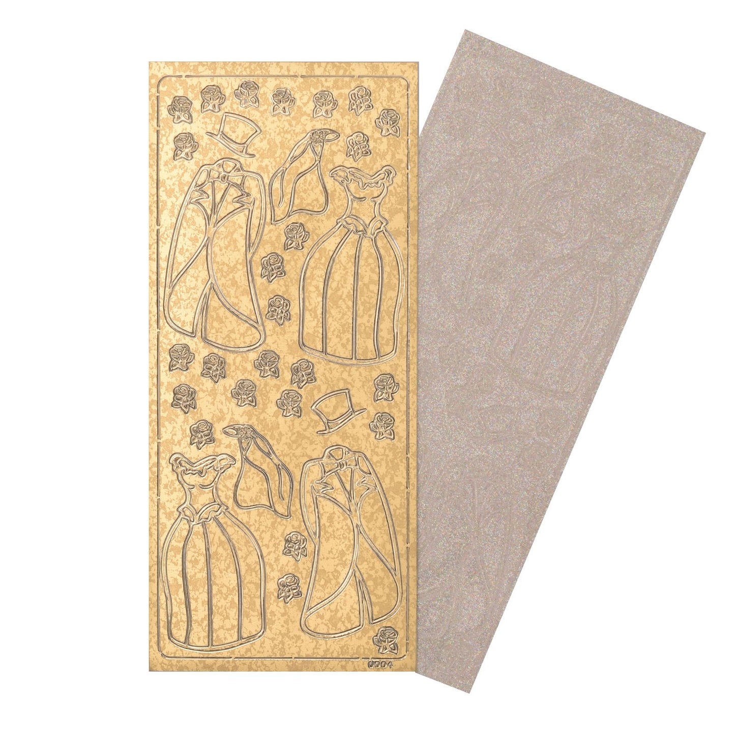 Vaessen creative • adesivo 10x23 cm 10 pezzi abbigliamento iris argento trasparente