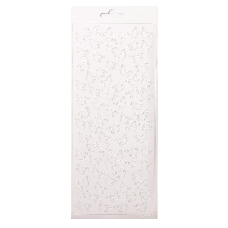 Vaessen creative • sticker 10x23cm 10pcs vogels wit