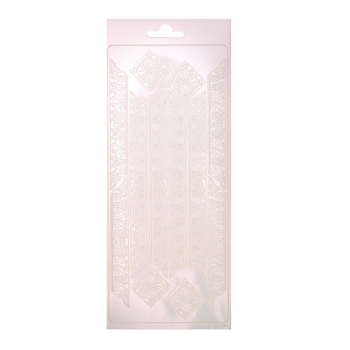 Vaessen creative • adesivo 10x23 cm 10 pezzi ornamento bianco