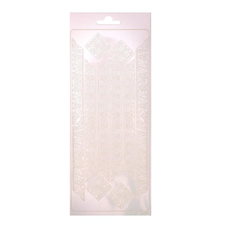 Vaessen creative • adesivo 10x23 cm 10 pezzi ornamento bianco