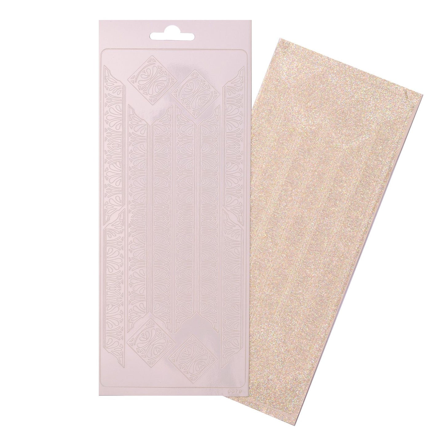 Vaessen creative • adesivo 10x23 cm 10 pezzi ornamento bianco