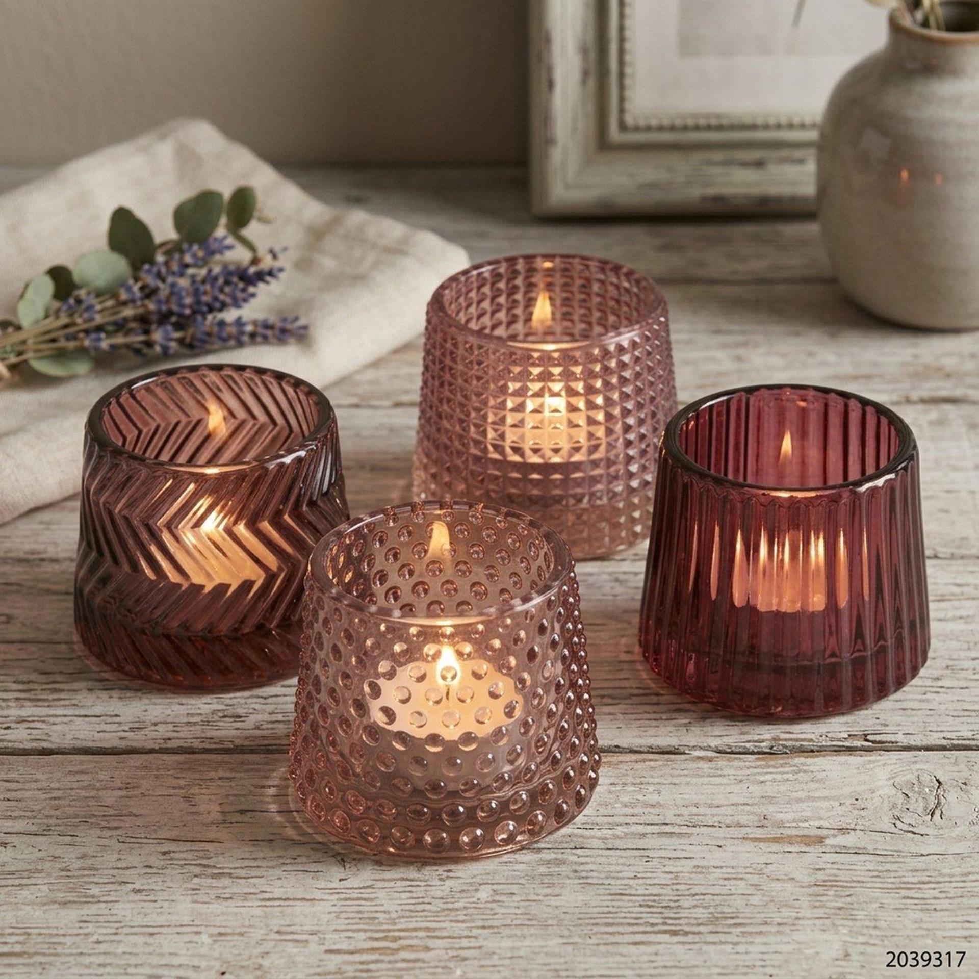 Boltze home portavelas sabena rosa h7cm