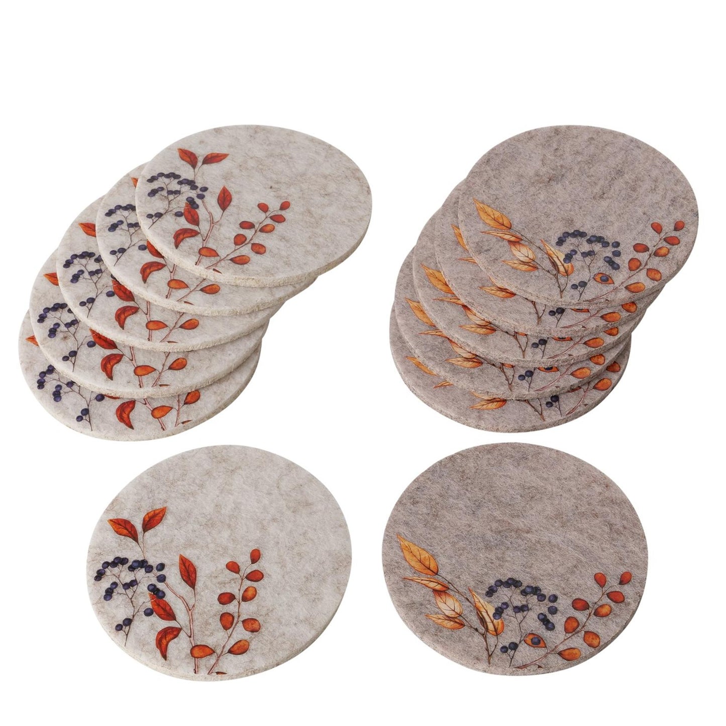 Boltze home juego de posavasos de fieltro con flores 6 piezas