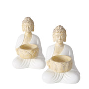 Boltze home theelichthouder boeddha h15cm 2 assorti - afbeelding 1
